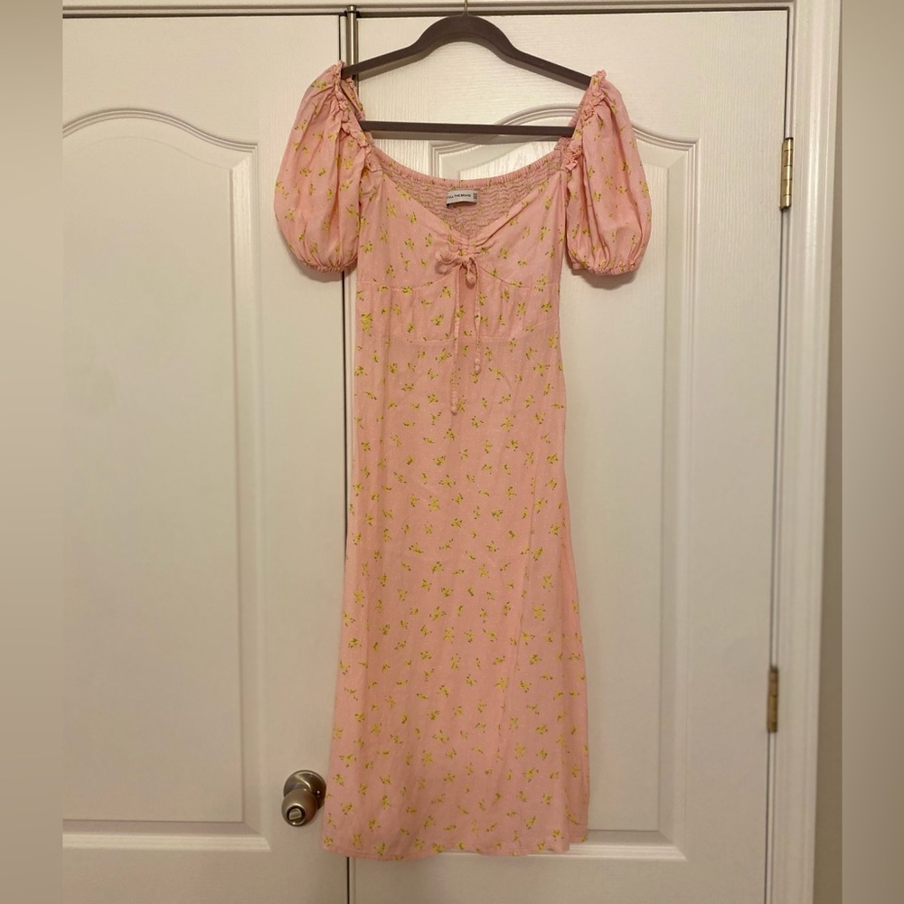 MATHILDE Midi Dress Luda Floral Pink By Faithfull The Brand Size M